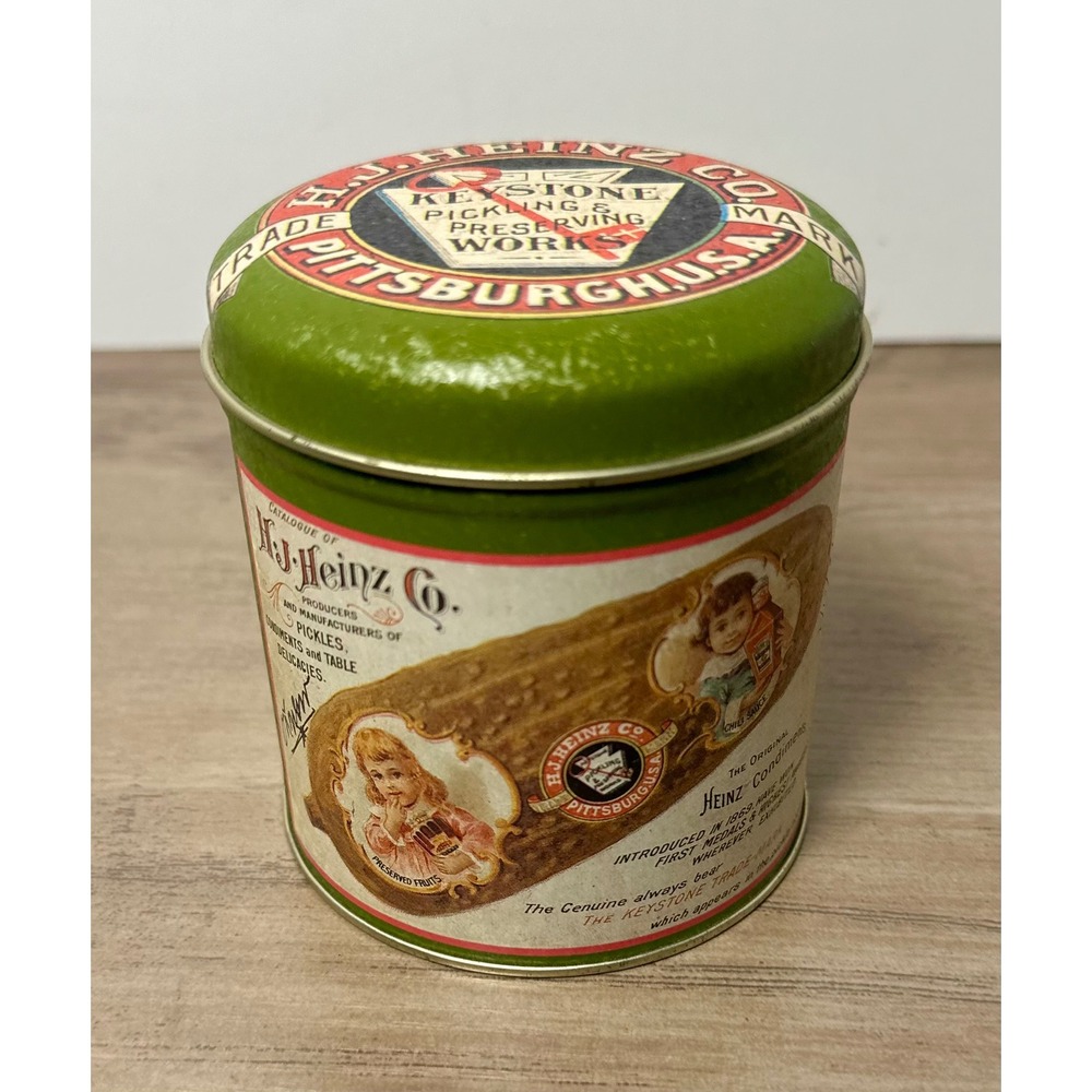 Vintage 1992‎ H J Heinz Co Keystone Pickling Works Tin Container Pittsburgh USA